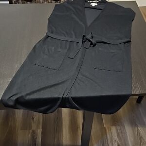 RW&CO Black Sleeveless Cardigan with Tie